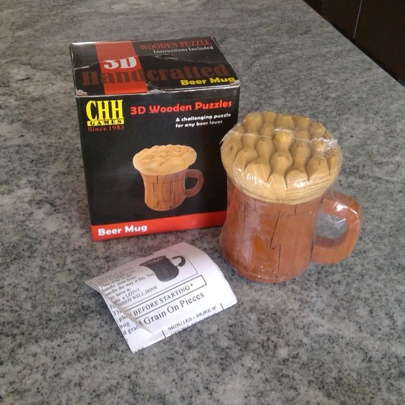 3D Wooden Beer Mug Puzzle - Picture 2 of 7